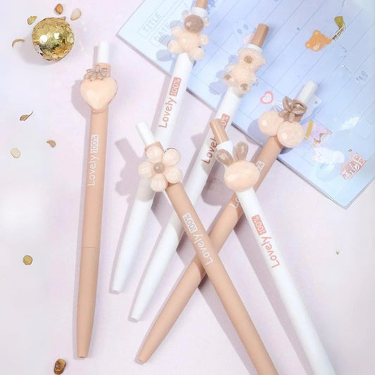 Kawaii Brown Gel Pen Set