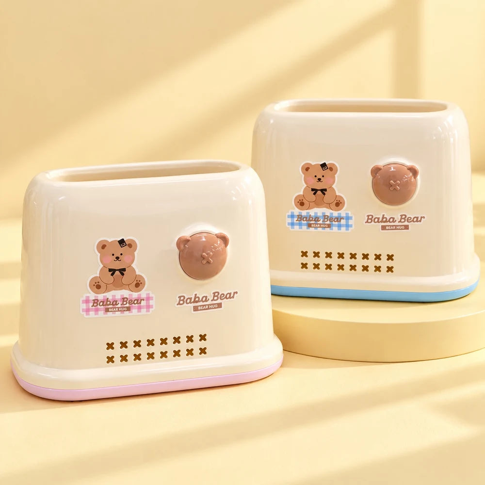  Baba Bear multipurpose organizer in pastel pink and blue with cute kawaii bear design.