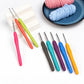 Colourful ergonomic crochet hook set with soft grip handles
