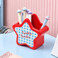 Gingham Star Storage Box in red with blue and white gingham design, suitable for desk and wall storage.