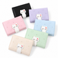 Kawaii Cat Mini Wallet with cute cat-shaped closure, available in pink, purple, blue, green, beige, and black at Diecutsmart.