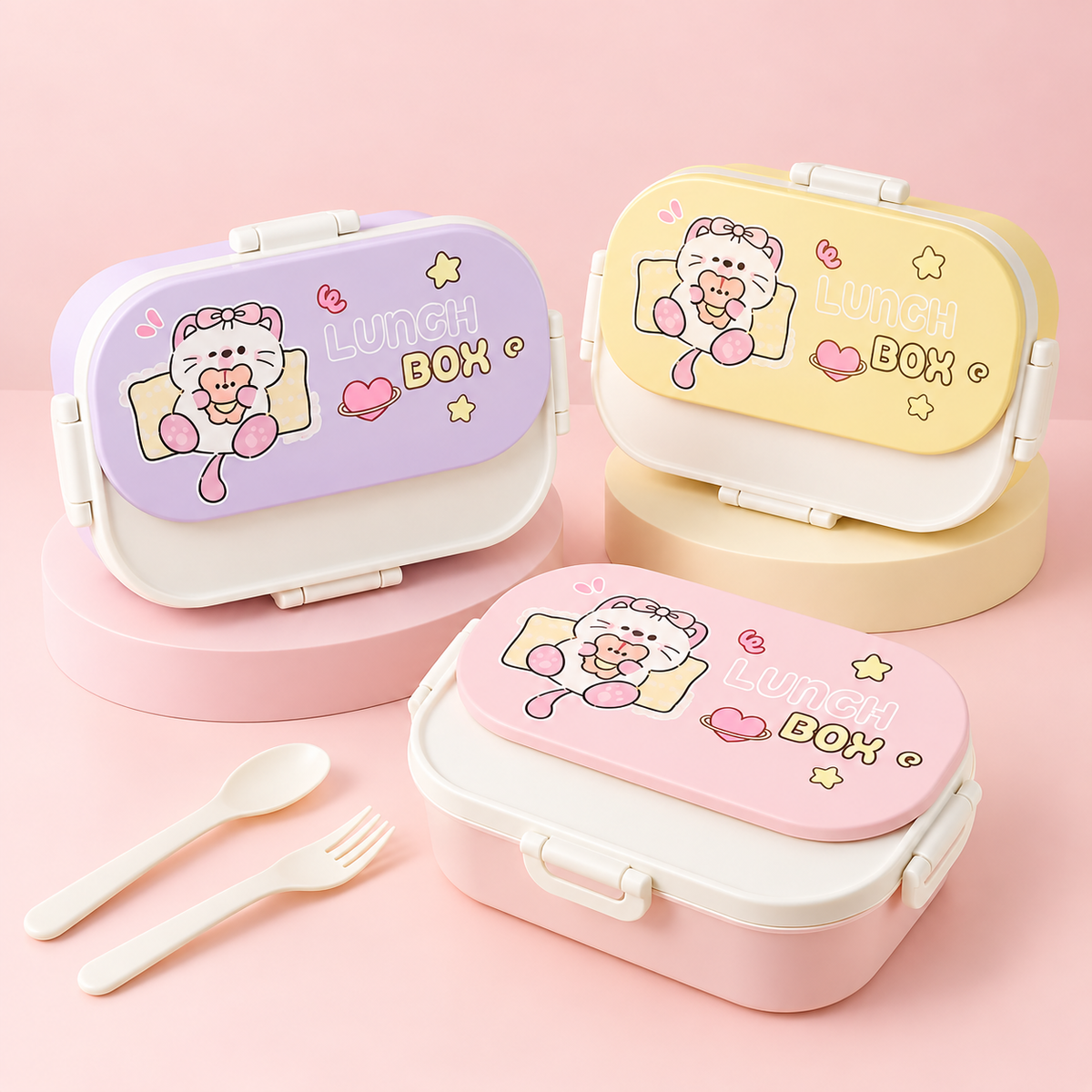 Kawaii Kitty Lunch Box