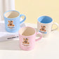 Kawaii mini cup with cute bear design in pink, blue and cream pastel colours.