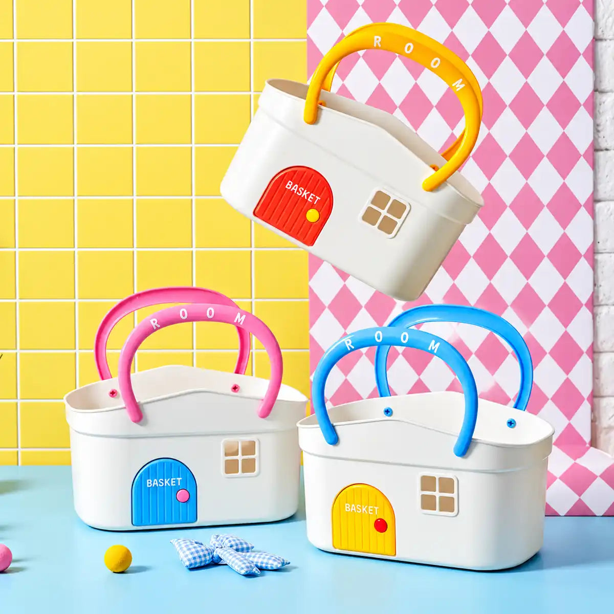 Little Home Storage Basket with cute house design and carry handles