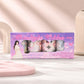 Moonlight PET Washi Tape Set with 4 waterproof decorative rolls featuring dreamy girl illustrations, pastel dresses, flowers and stars for aesthetic journaling and scrapbooking.