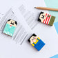 Cute Mr Man Eraser featuring colourful cartoon characters, flexible design and playful hairstyles.