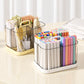 Clear multipurpose desk organizer with compartments for pens, markers, pencils and stationery supplies.