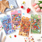 Whimsical Nature Sticker Set with 6 kawaii PET sticker sheets for journaling and scrapbooking.
